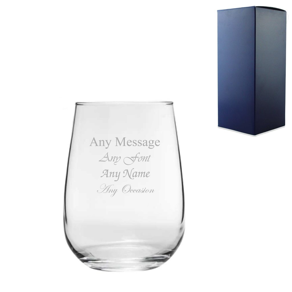 Engraved 590ml Corto Stemless Gin And Tonic Glass With T Box All Things Personalised