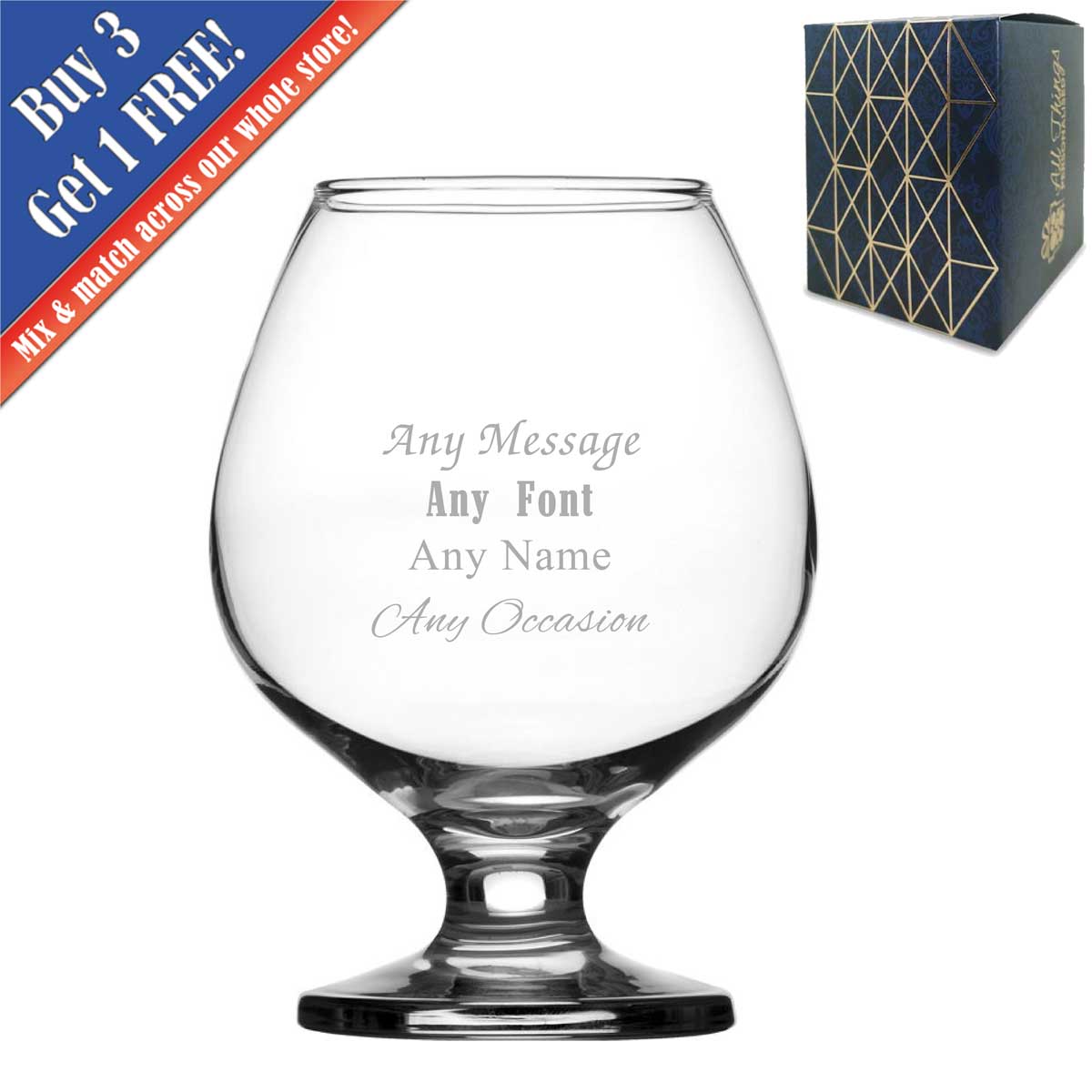 Personalised Engraved Seasonal Bistro Brandy Glasses