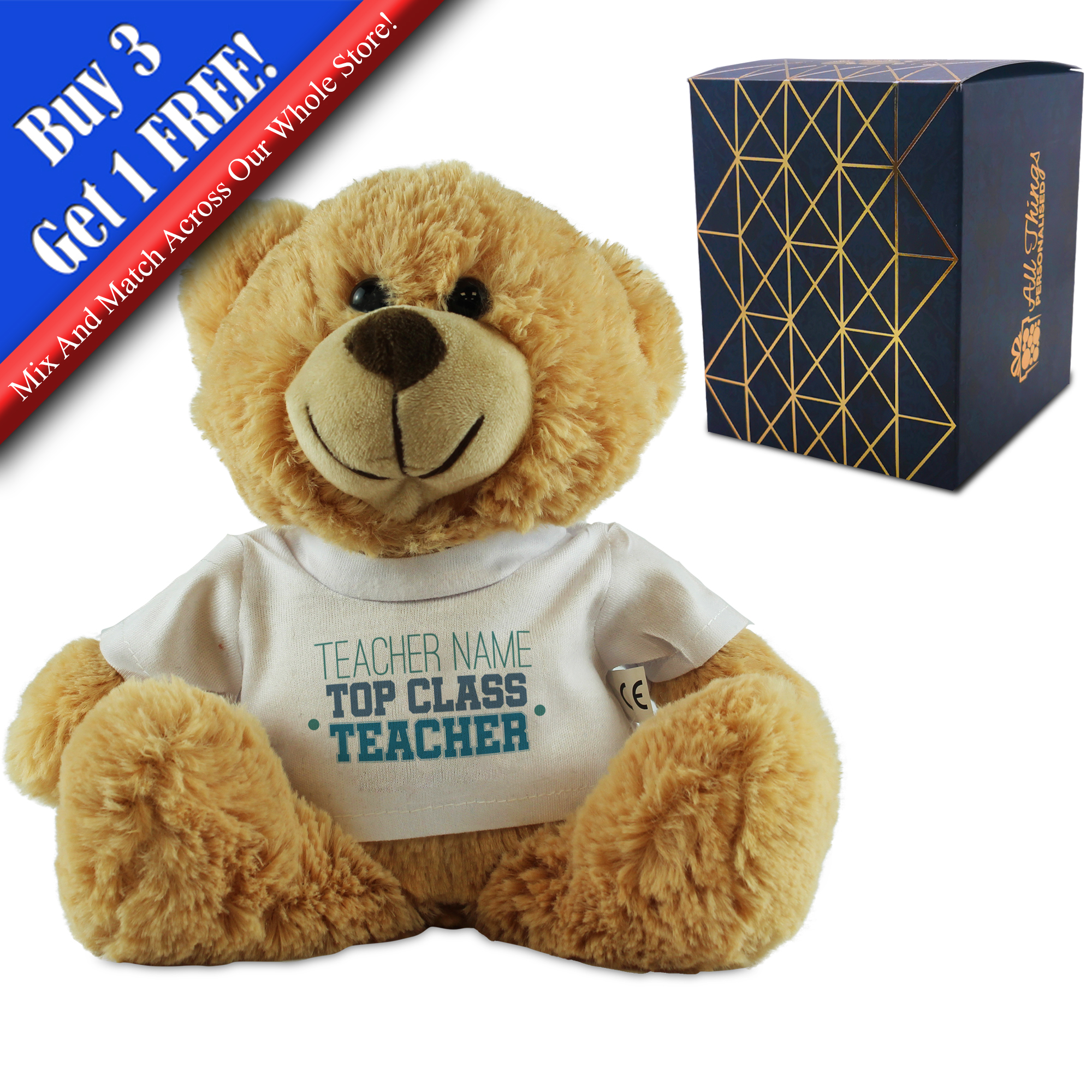 Personalised Teddy Bear with Top Class Teacher Design - Picture 9 of 15