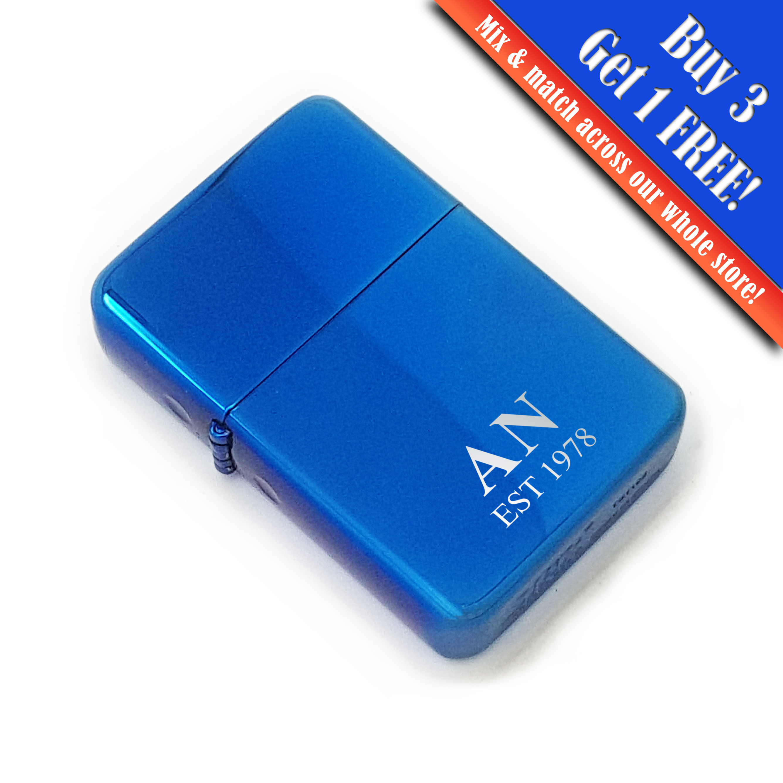 Personalised blue lighters with pattern designs, gift box - Picture 13 of 16