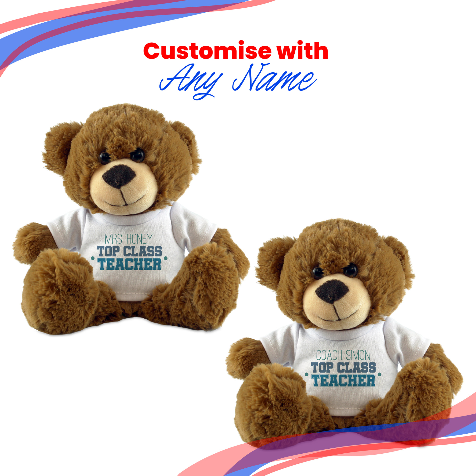 Personalised Teddy Bear with Top Class Teacher Design - Picture 8 of 15